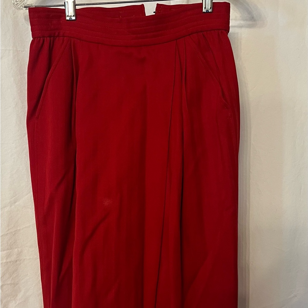 Ungaro Parallele Paris Vintage Red A-Line Skirt Size 12